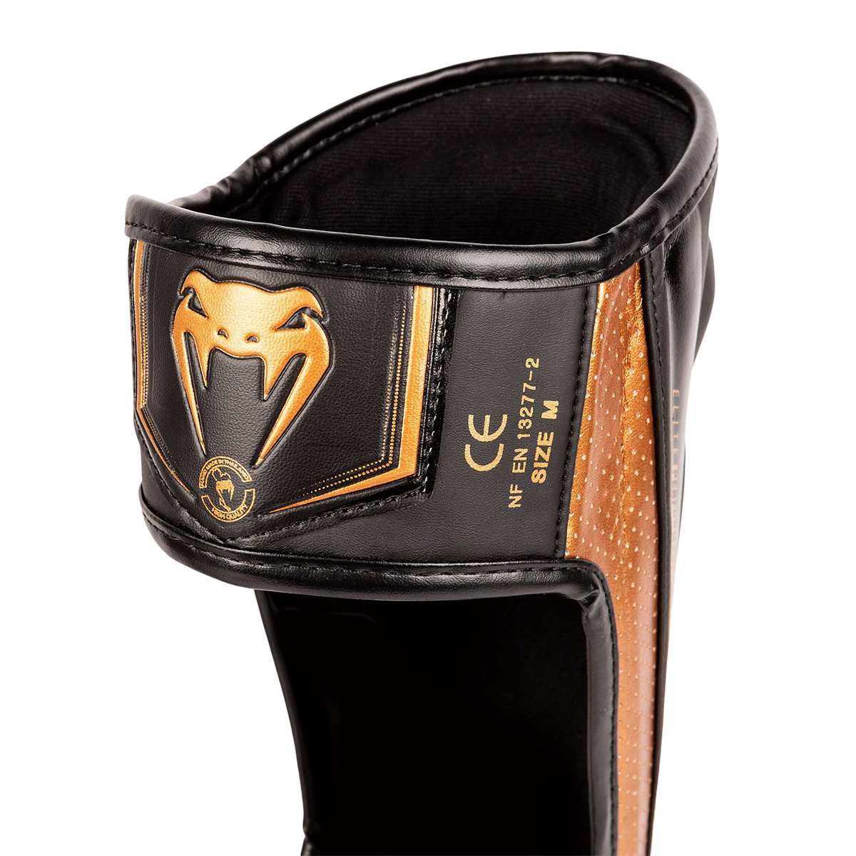 Venum Elite Evo Shin Guards - White/Gold