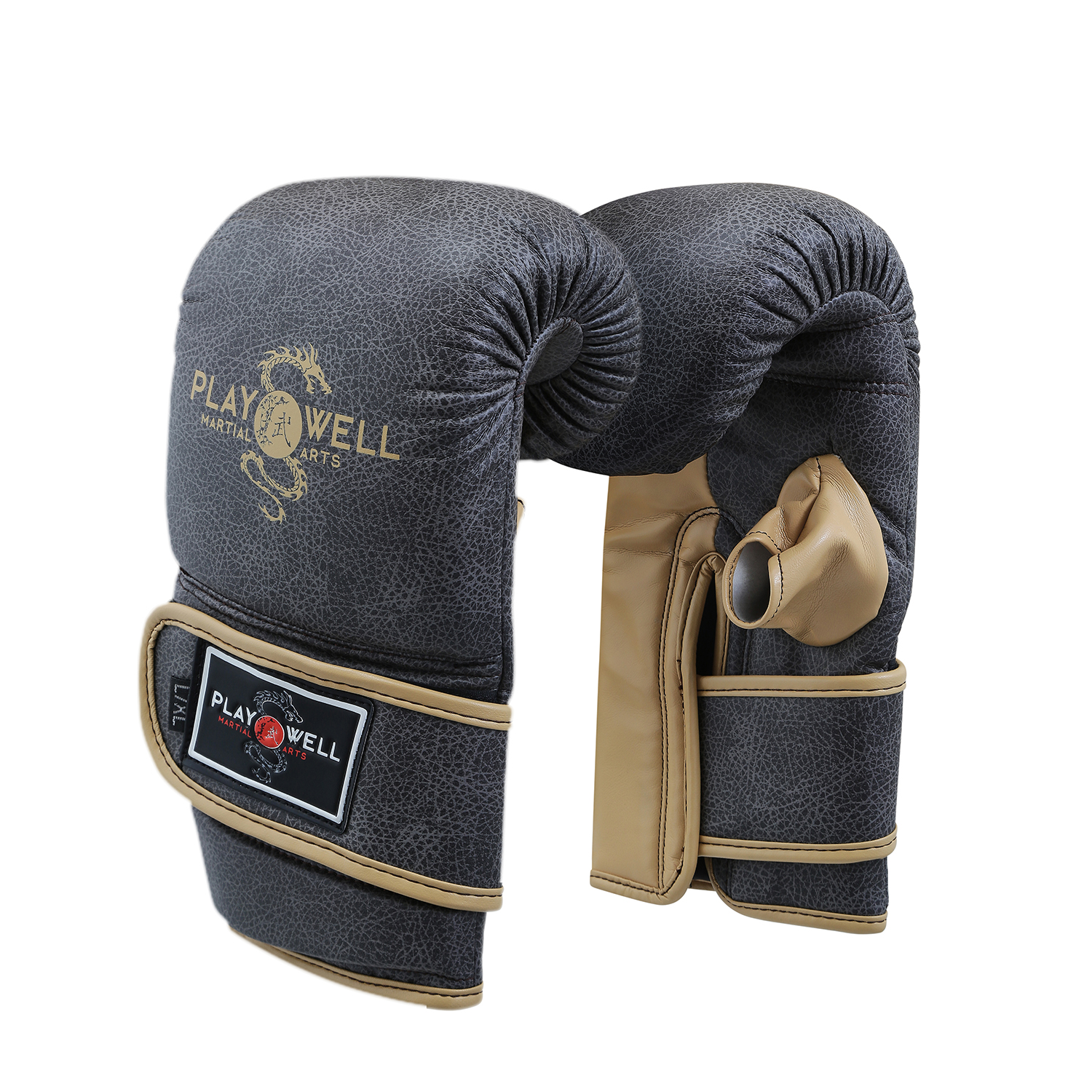Playwell MMA "Vintage Series" Punching Bag Mitt Gloves - Click Image to Close