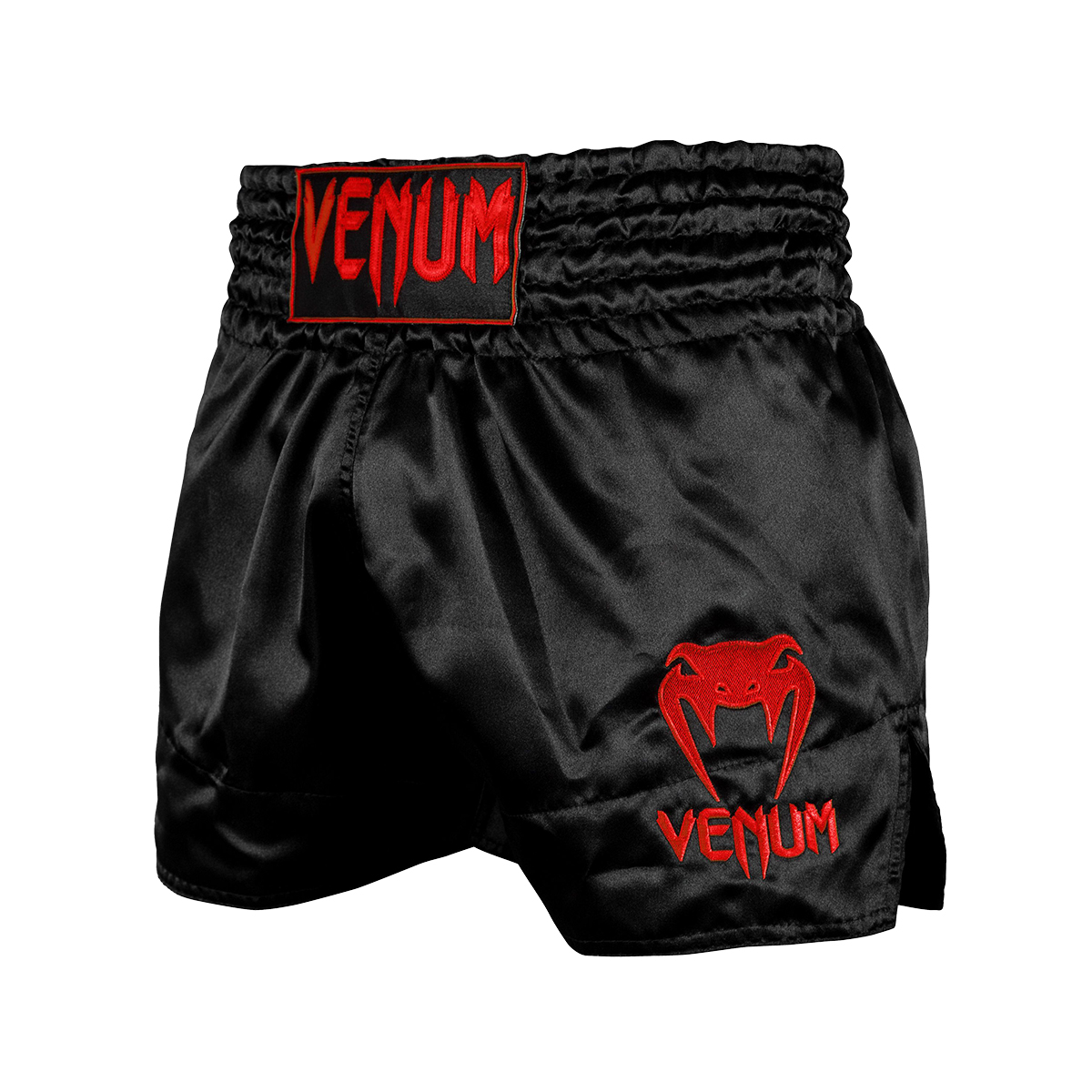Venum Classic Muay Thai Shorts - Black/Red - Click Image to Close