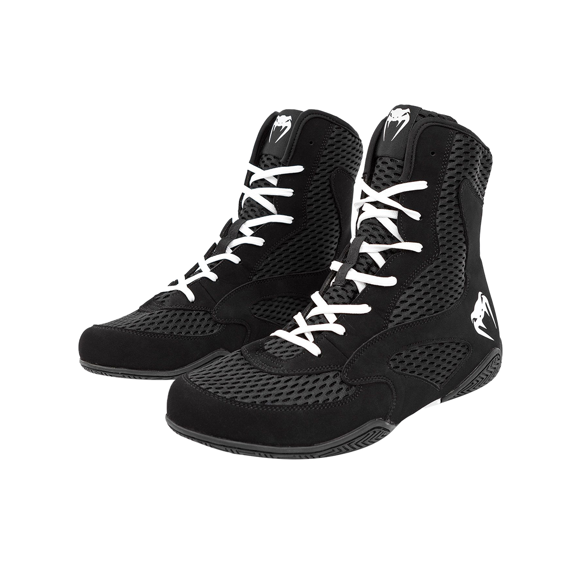 Venum Contender Mid Cut Boxing Shoes - Black - Click Image to Close