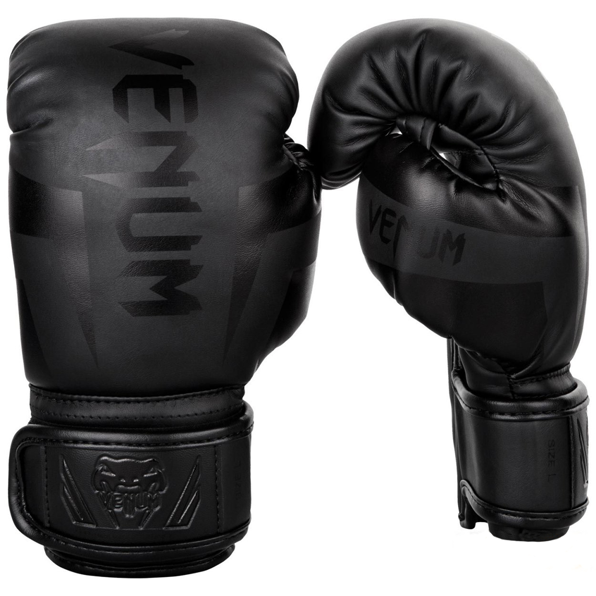 Venums Kids Elite Black Boxing Gloves - Click Image to Close