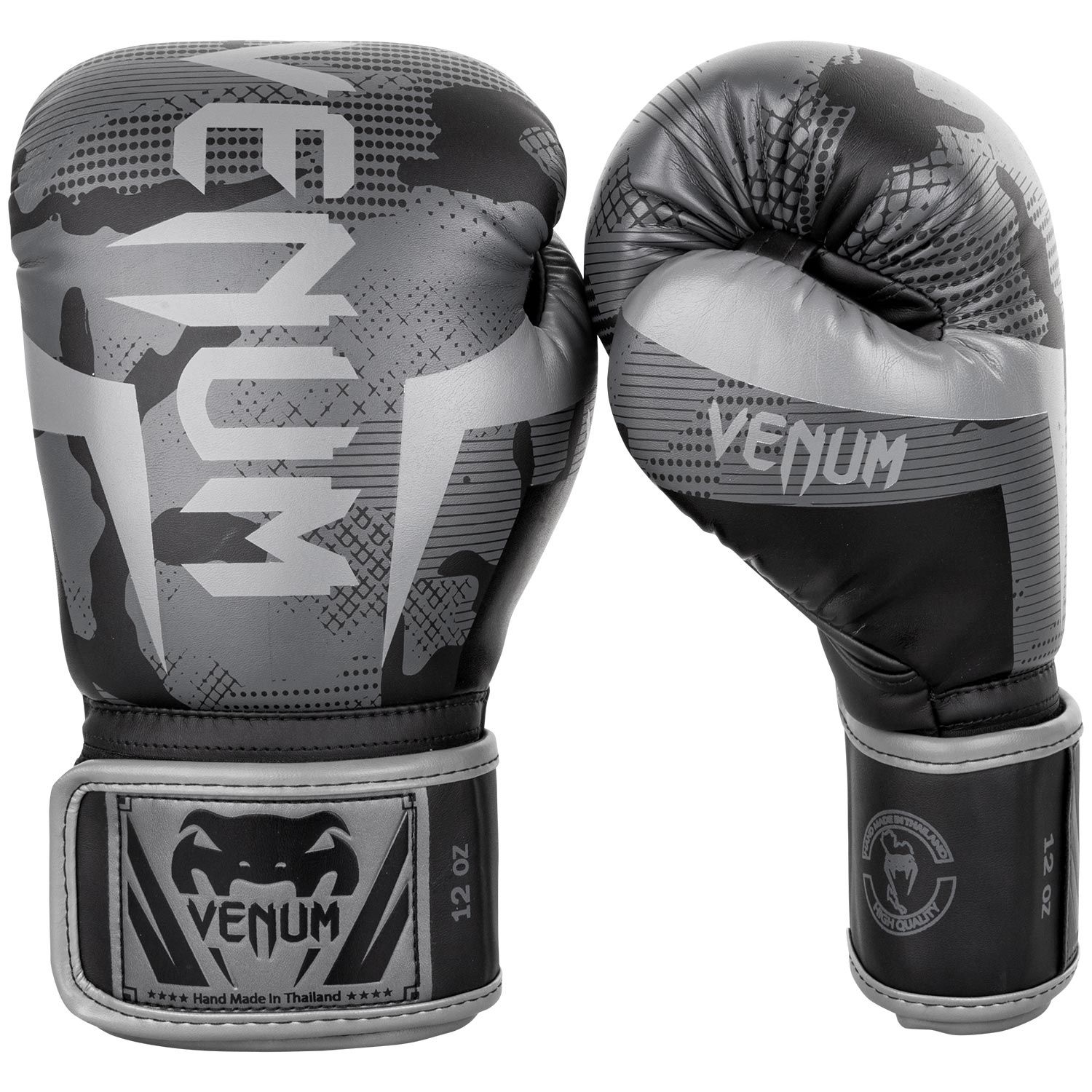 Venum Elite Boxing Gloves Dark Camo/Grey - Click Image to Close