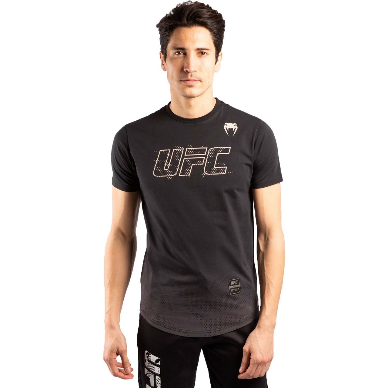 Venum x UFC Authentic Fight Week T Shirt - Black/Gold - Click Image to Close