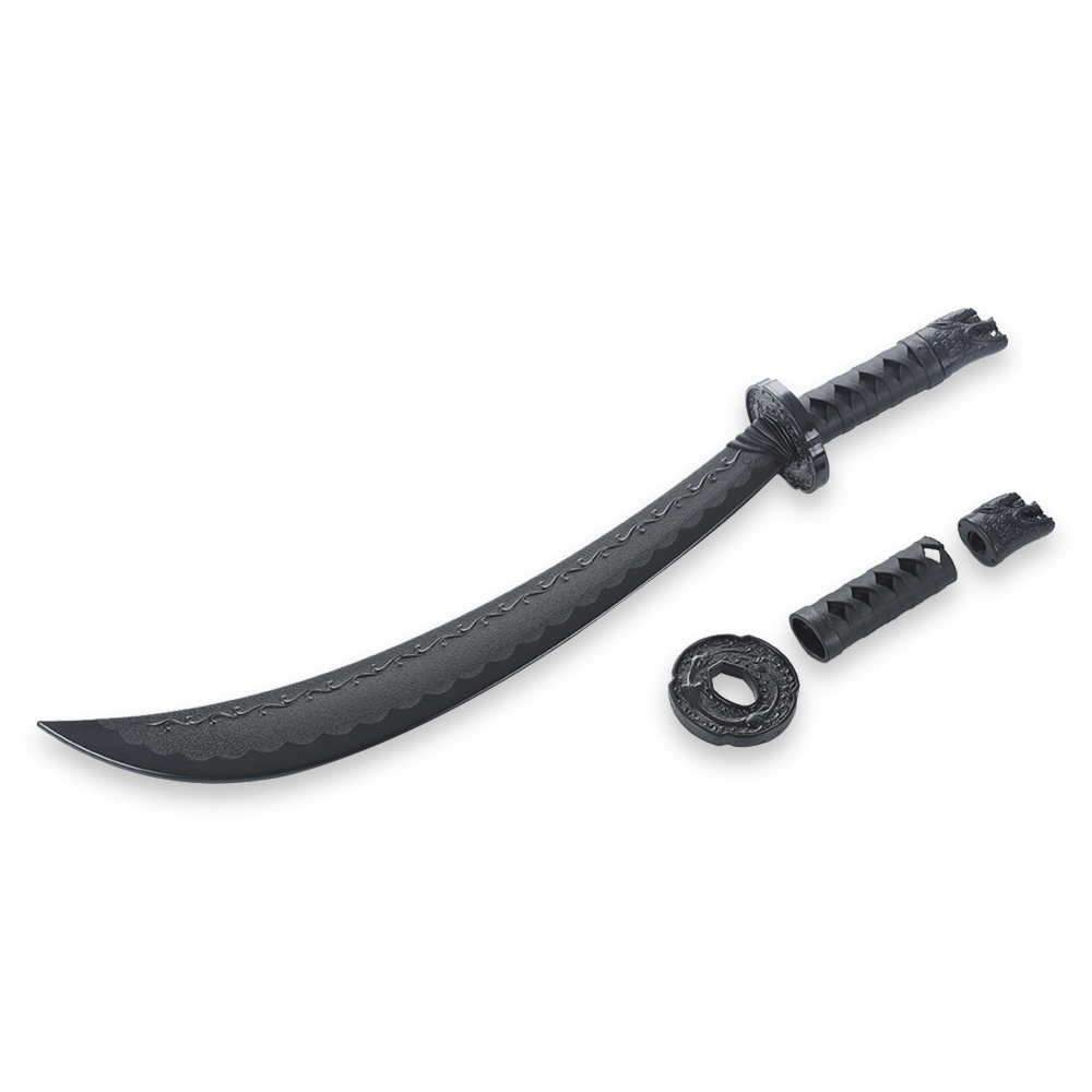 Black Polypropylene Curved Sword - W215 - Click Image to Close