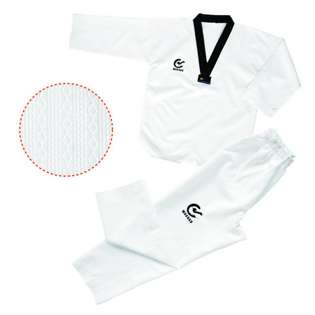 WTF Approved Taekwondo Black V Neck Suit - Click Image to Close
