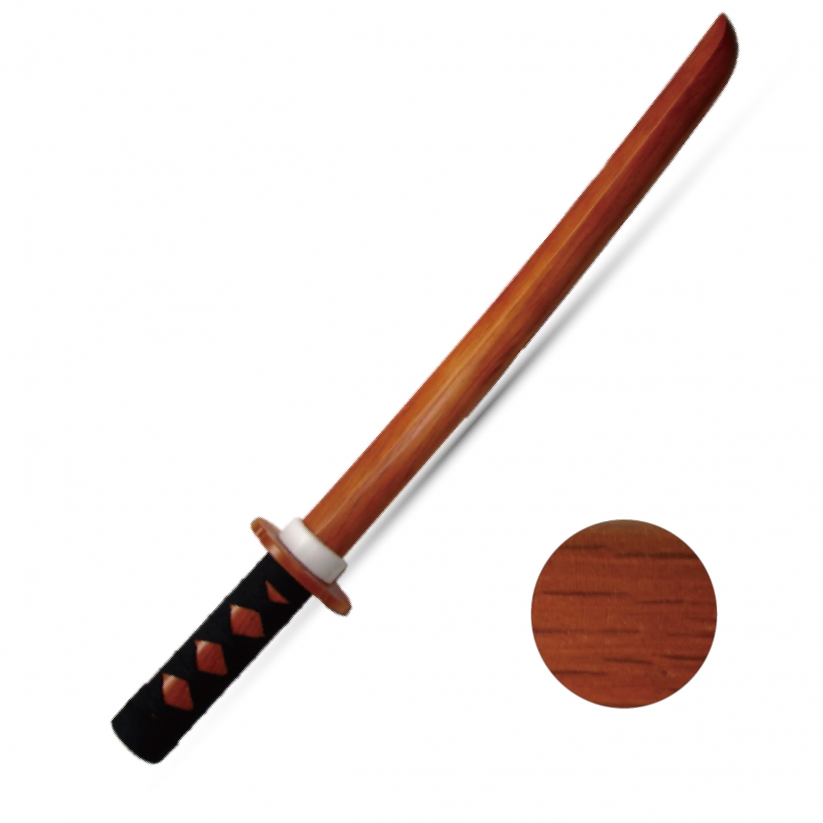 Wooden Shoto With Roped Handle - Click Image to Close