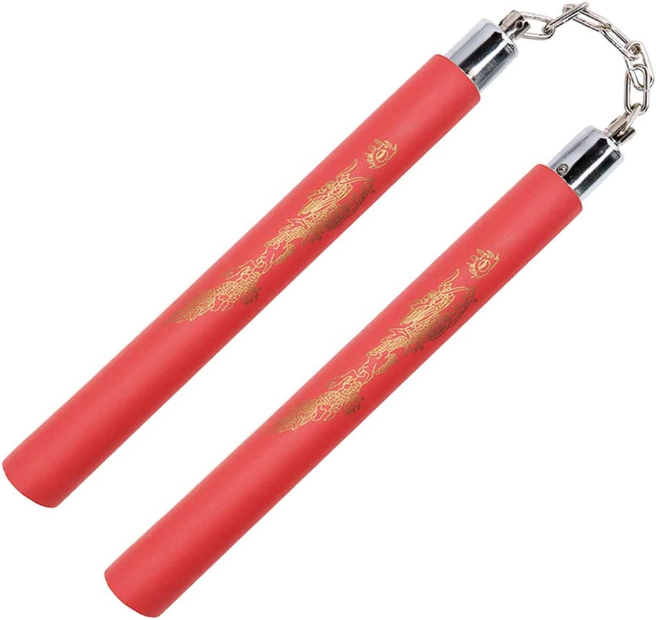 NR-028: Foam Nunchaku with Metal B/Bearing. All Red - Click Image to Close