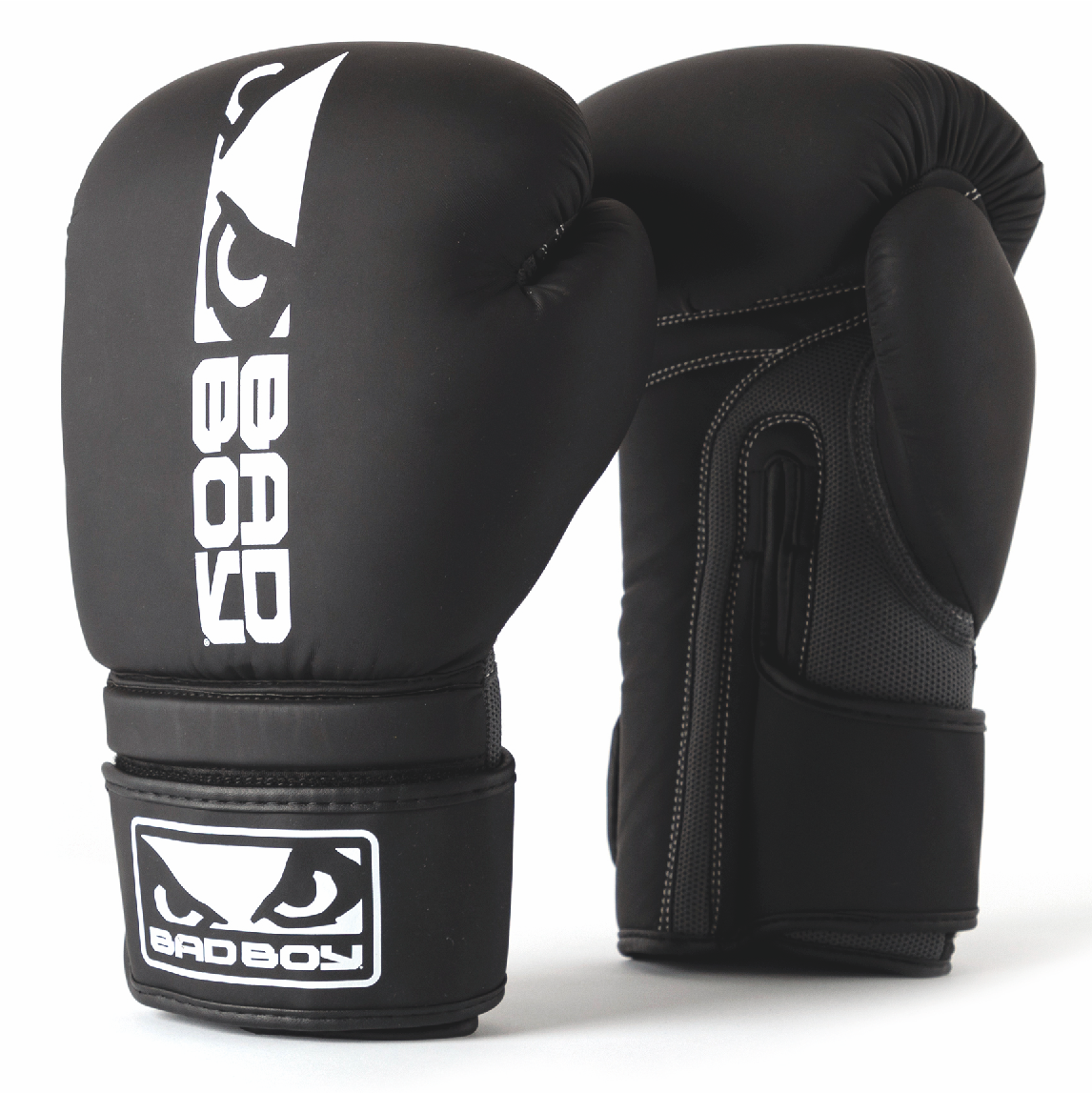 Bad Boy Appolo Matte Boxing Gloves - Black/White - Click Image to Close