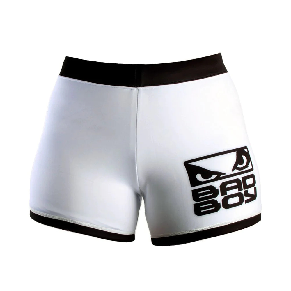 Bad Boy MMA Classic Vale Tudo Shorts - White - Click Image to Close
