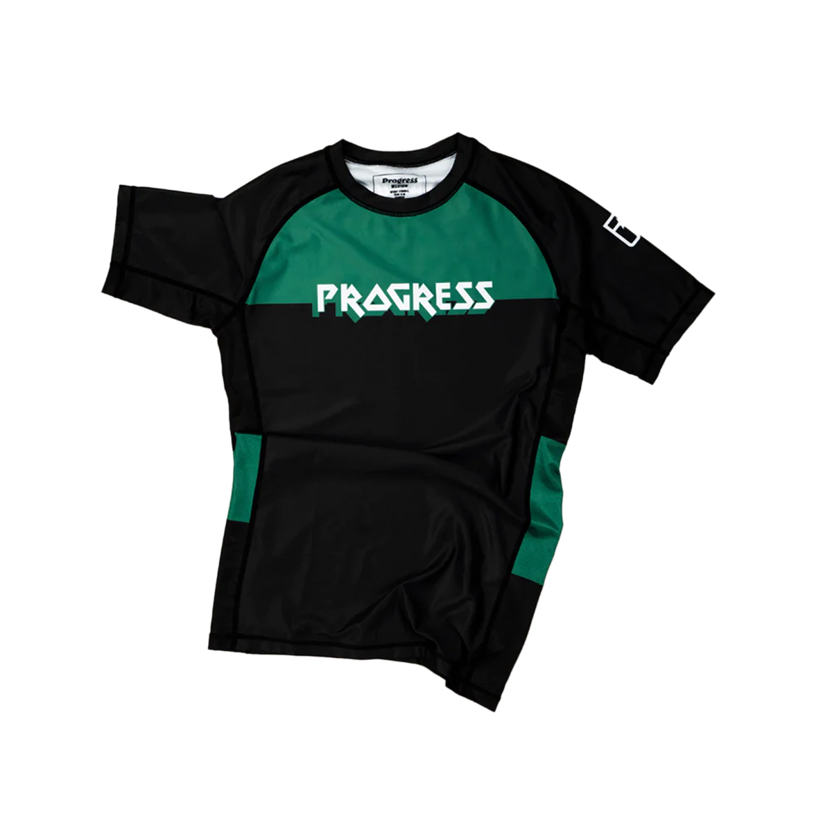 Progress Jiu Jitsu Bengal Hybrid No Gi Rash Guard - Black/Green - Click Image to Close