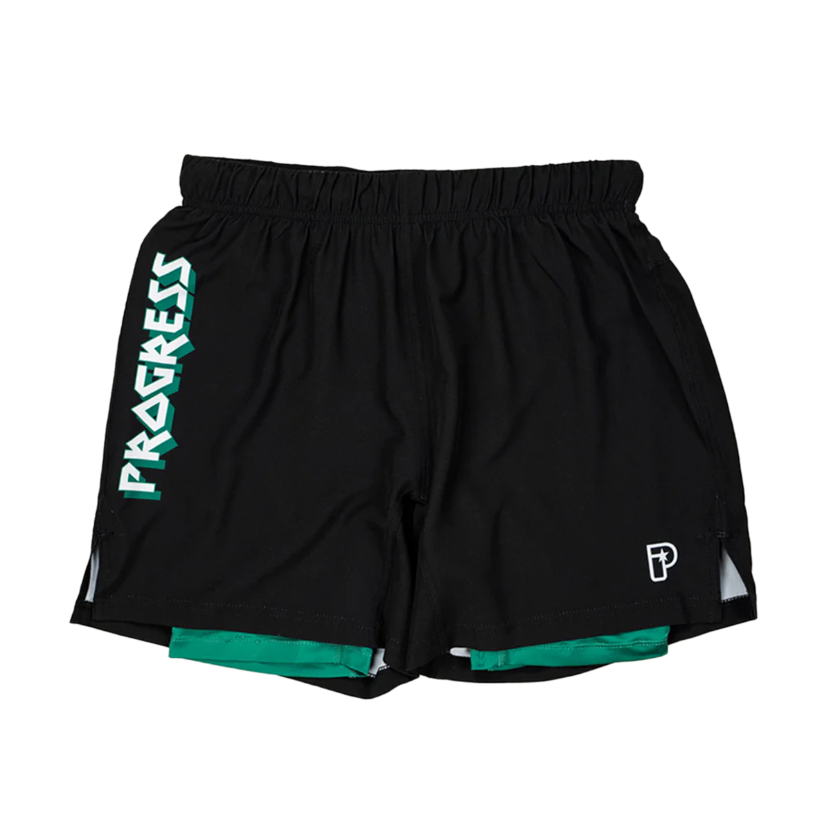 Progress Jiu Jitsu Bengal Hybrid No Gi Shorts - Black/Green - Click Image to Close