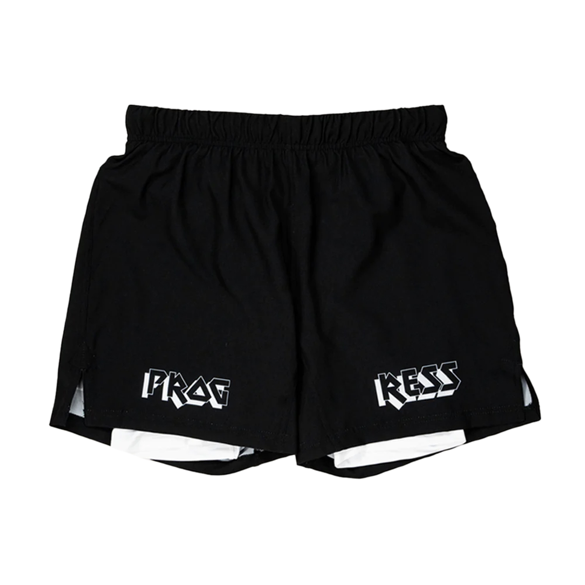 Progress Jiu Jitsu Bengal Hybrid No Gi Shorts - Black/White - Click Image to Close