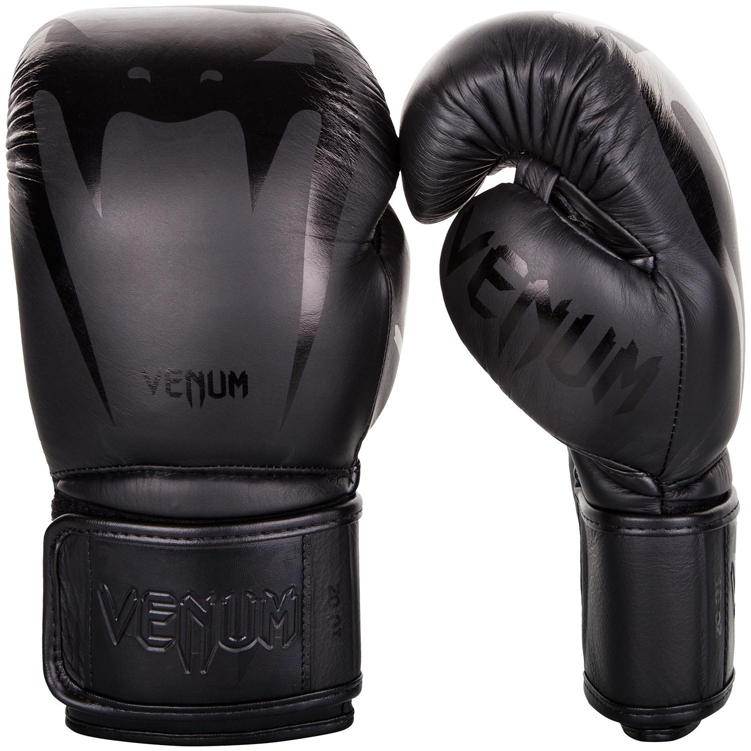 Venum Giant 3:0 Nappa Leather Boxing Gloves -Black/Black - Click Image to Close