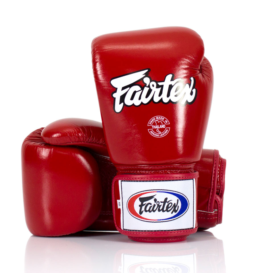 Fairtex BGV1 Red Universal Leather Boxing Gloves - Click Image to Close