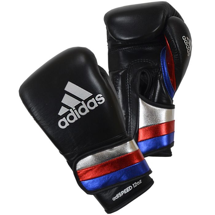 Adidas SPeed Leather Boxing Gloves - Black - Click Image to Close