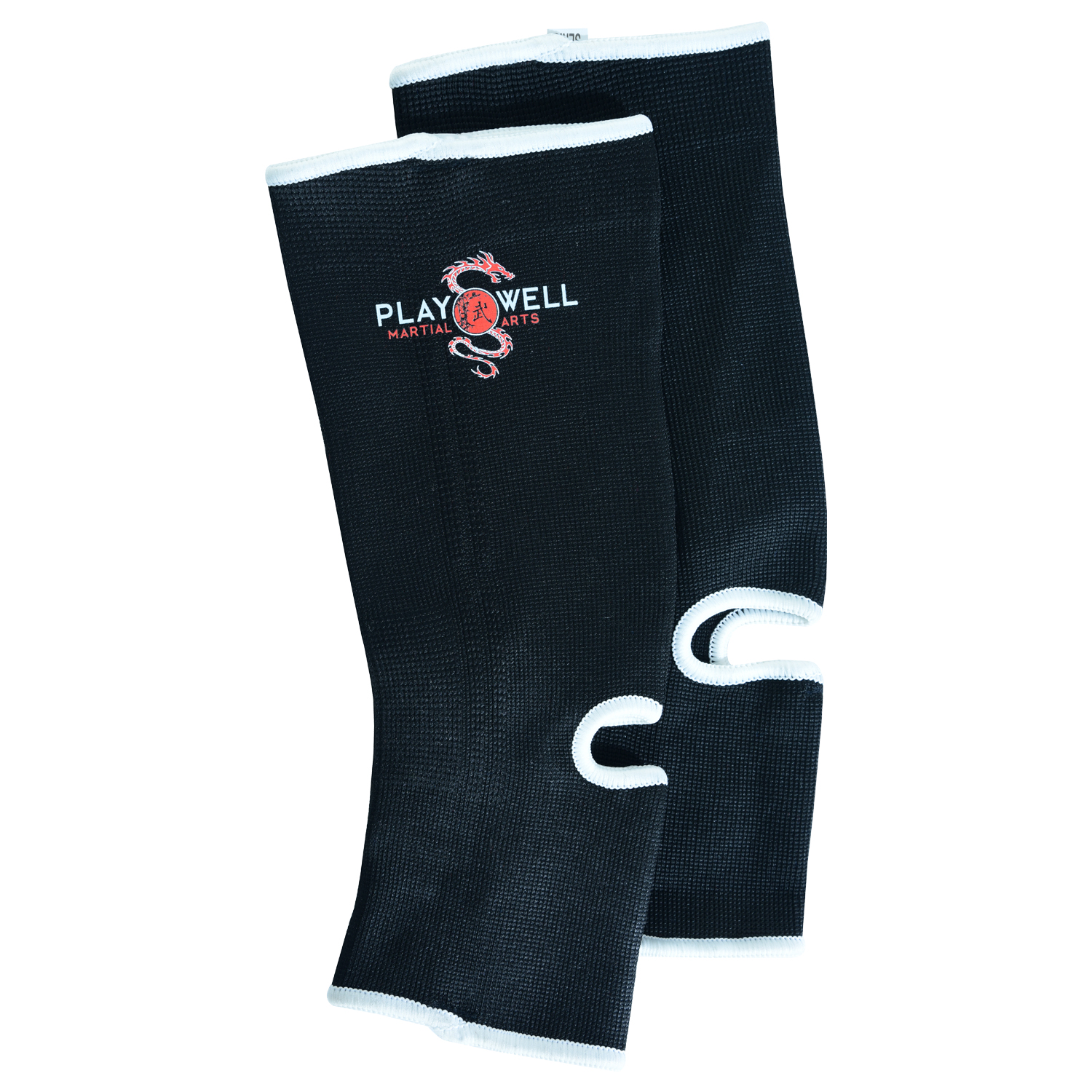 Playwell Muay Thai Elasticated Ankle Support - Black - Click Image to Close