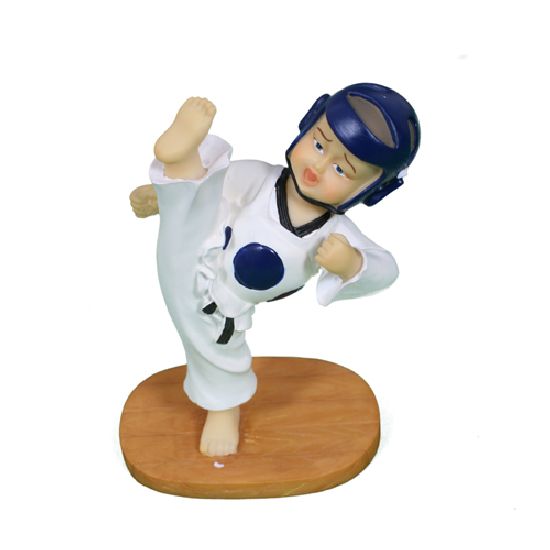 Taekwondo High Kick Figure - Blue - Click Image to Close