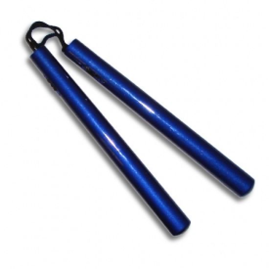 NR-033: Graphite Nunchaku with cord: All Blue - Click Image to Close
