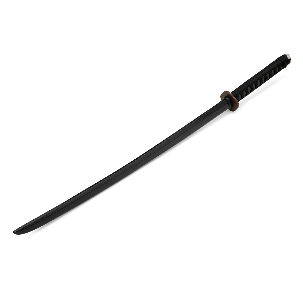 Black Oak Wooden Bokken With Roped Handle - Click Image to Close