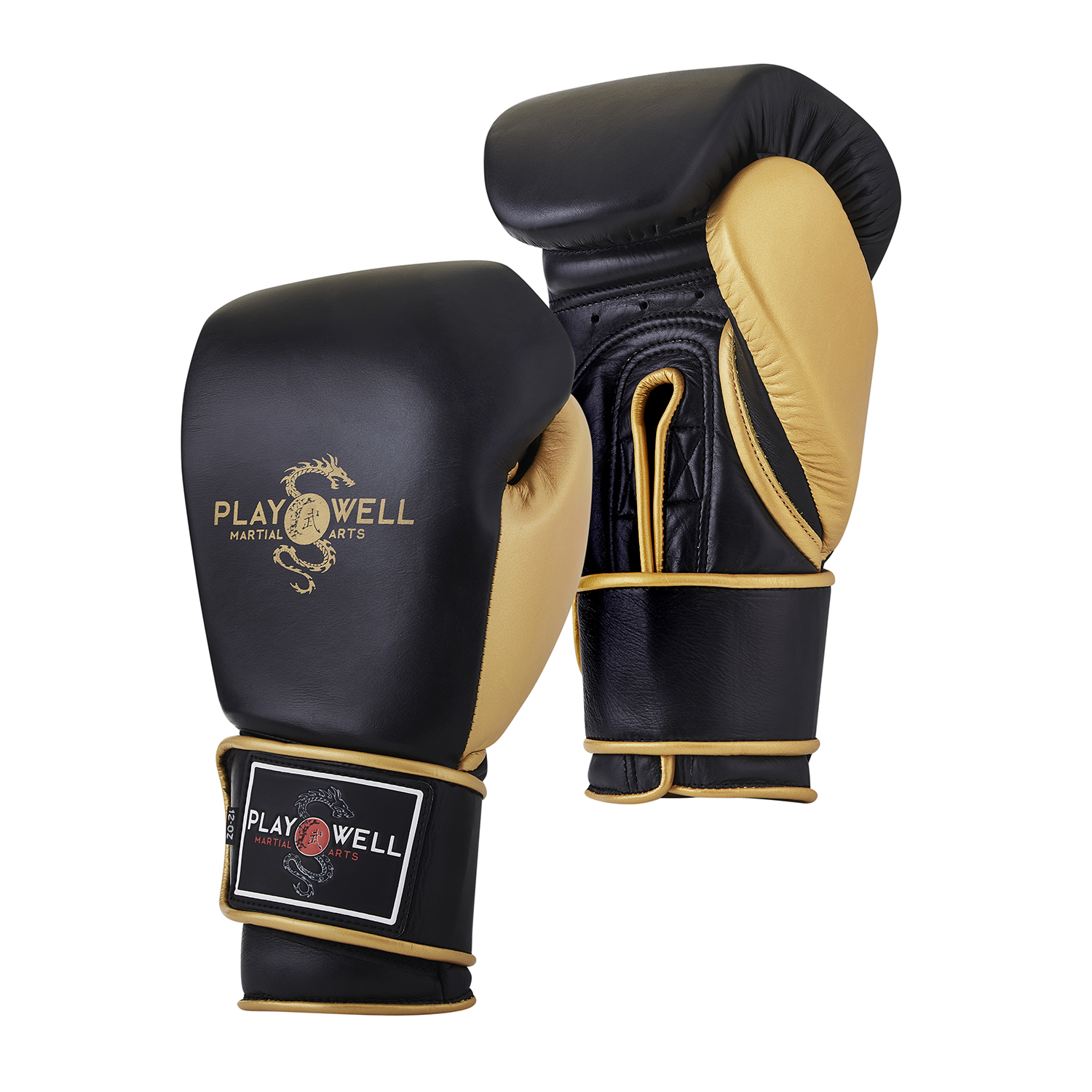 Playwell Premium "Champion" Leather Boxing Sparring Gloves - Click Image to Close