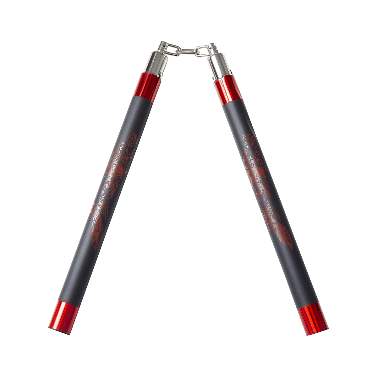 Deluxe Foam Speed Nunchucks With Chain - Black/Red - 11" - Click Image to Close