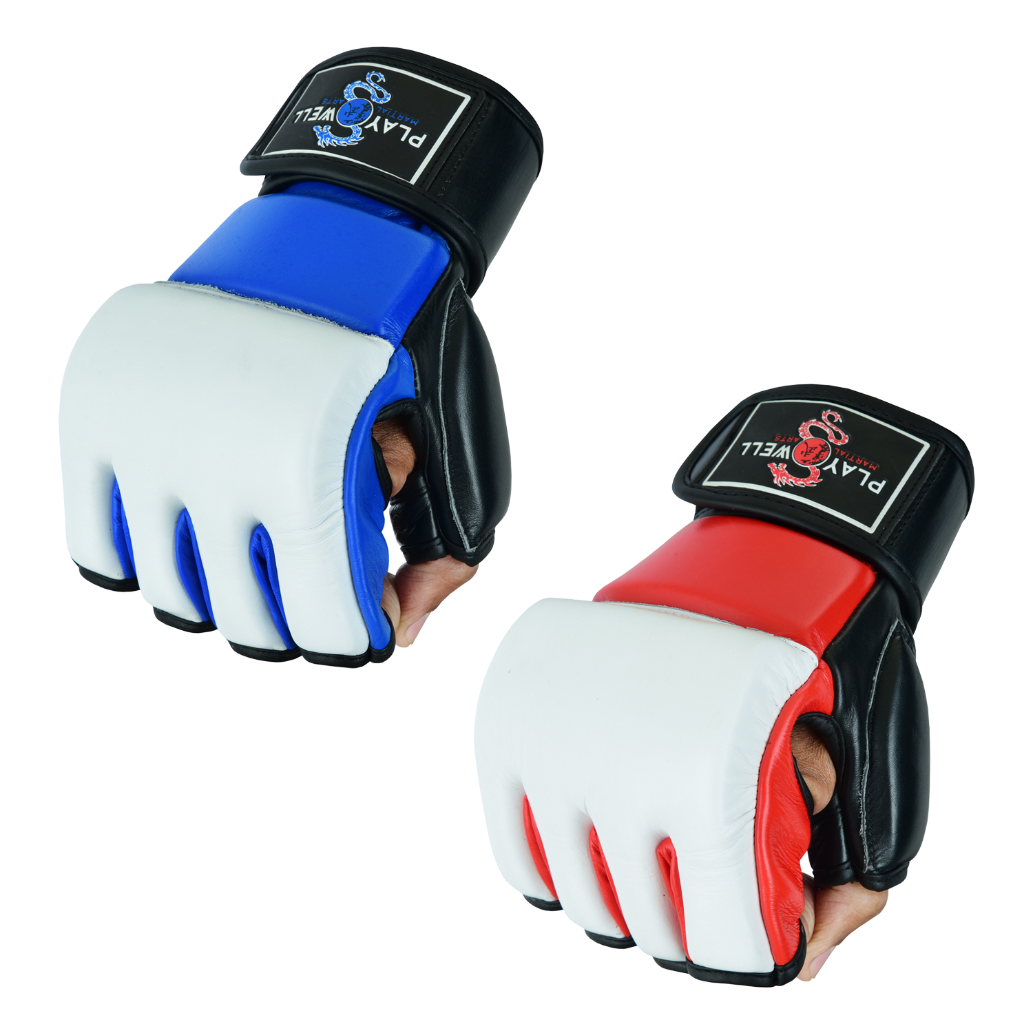 MMA Elite Leather Competition Style Fight Gloves - Click Image to Close