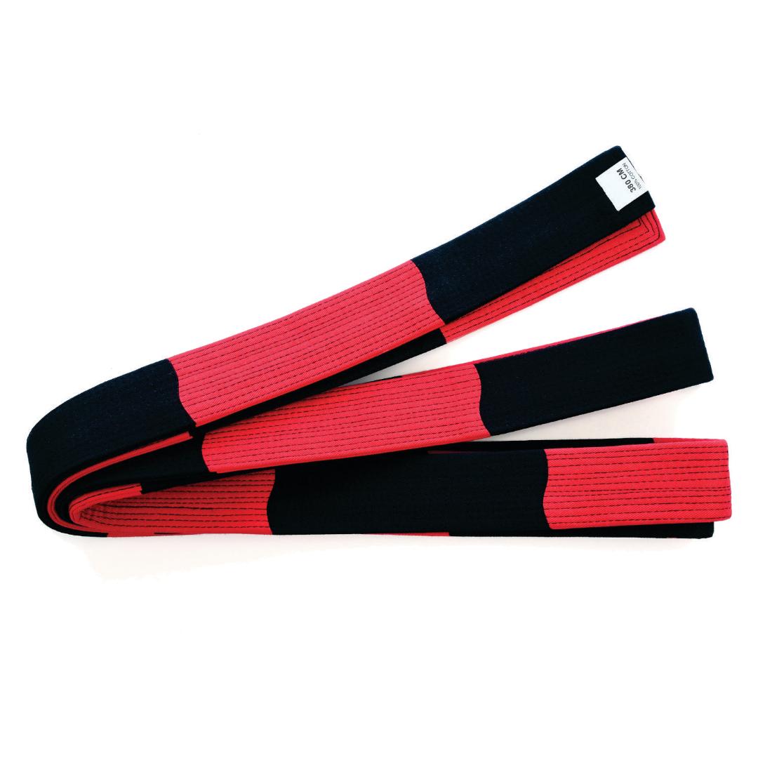 Masters Deluxe Instructor Dan Block Belt - Red/Black - Click Image to Close
