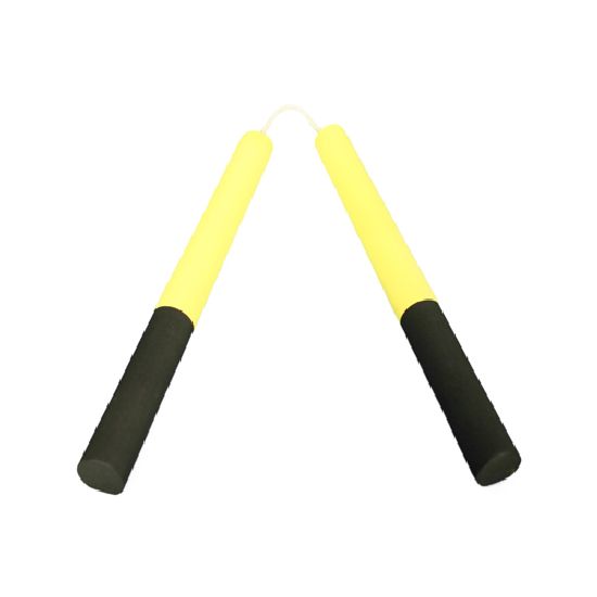 NR-012: Round Dense Foam Nunchaku Yellow/Black - Click Image to Close