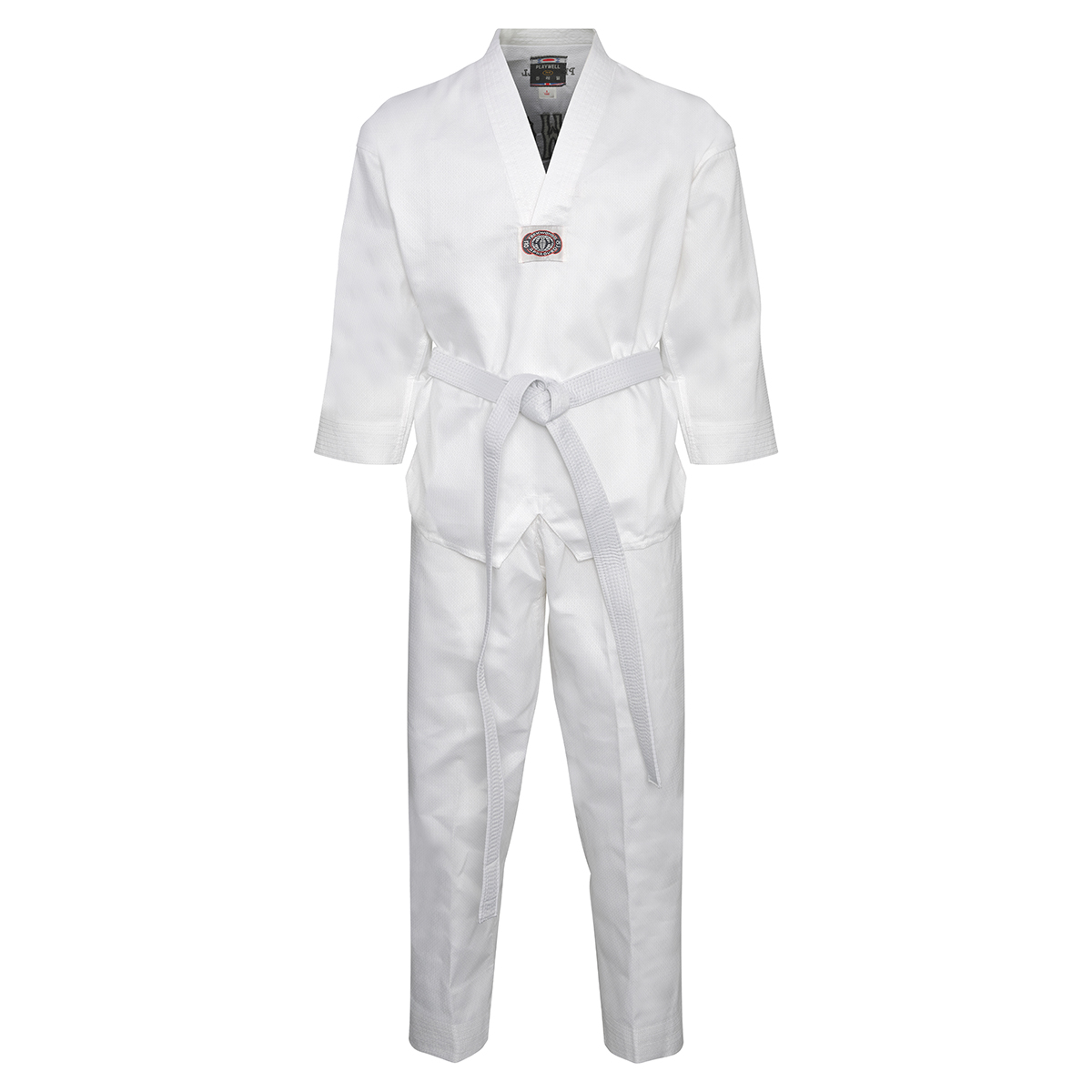 Korean Ultimate Taekwondo Uniform: White V-Neck: Children's - Click Image to Close