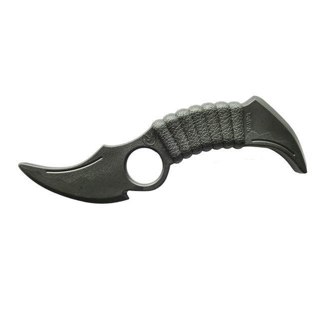 Black Polypropylene Double "Karambit" Knife - (e427) - Click Image to Close