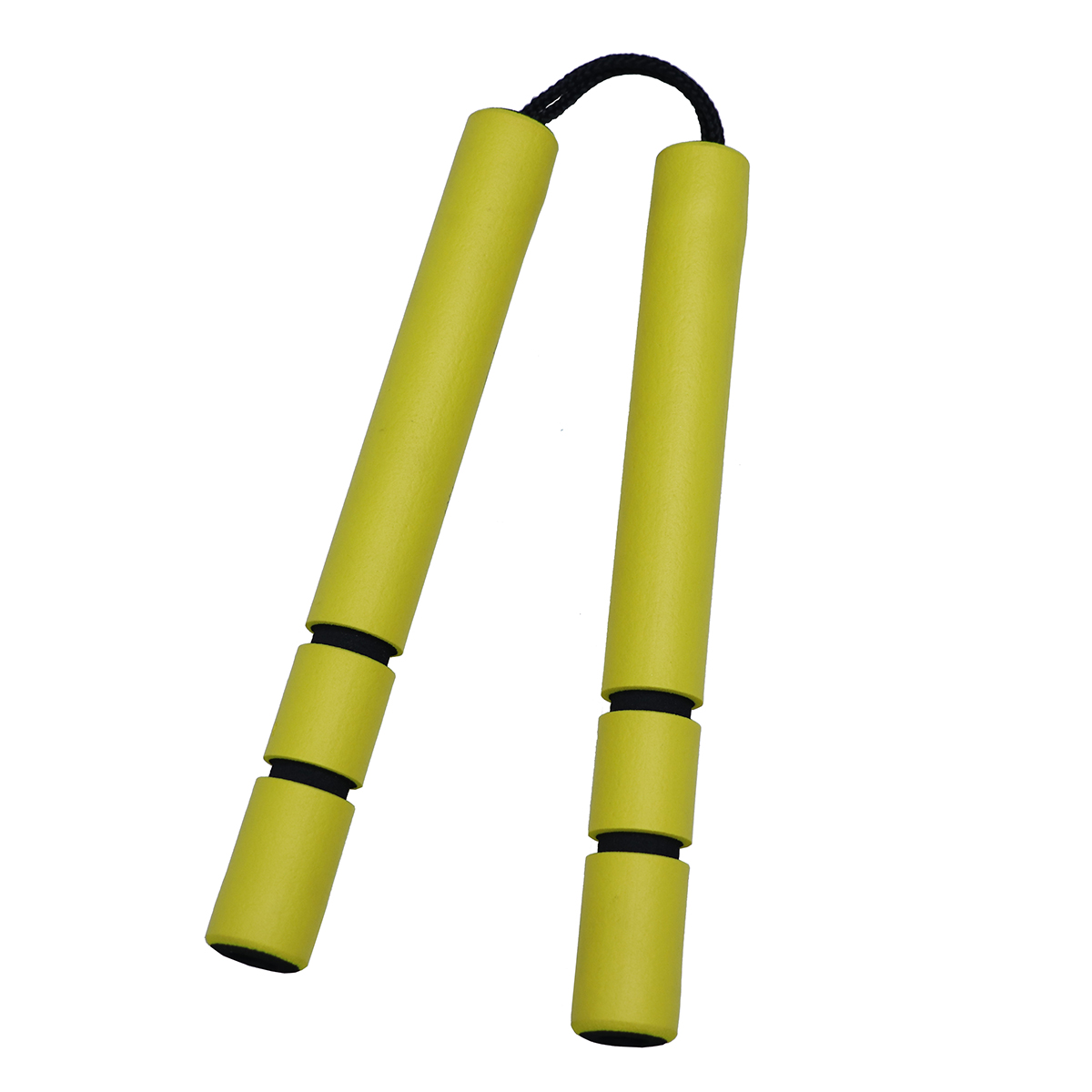 NR-028: Foam Nunchaku Cord With Grip : Yellow grips ( E129) - Click Image to Close