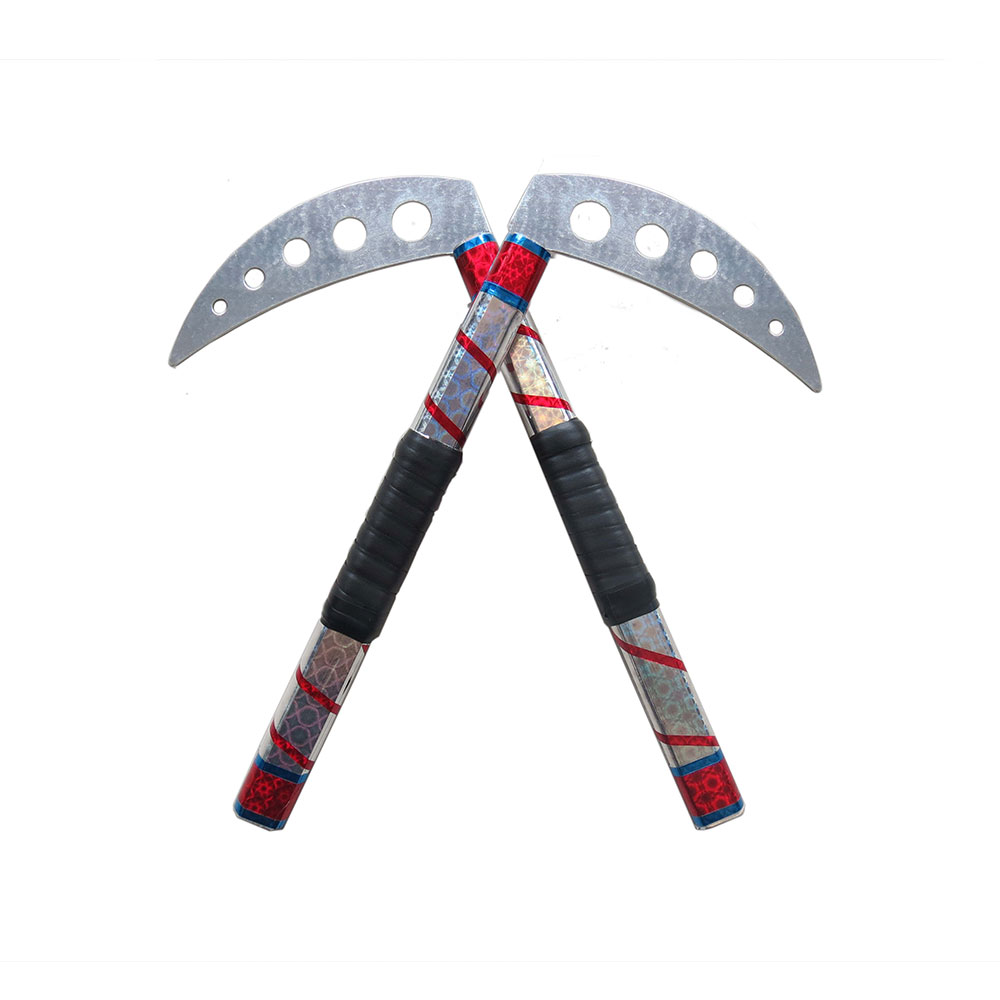 Elite Competition / Demo Kamas With Grip - Silver/Red - Click Image to Close