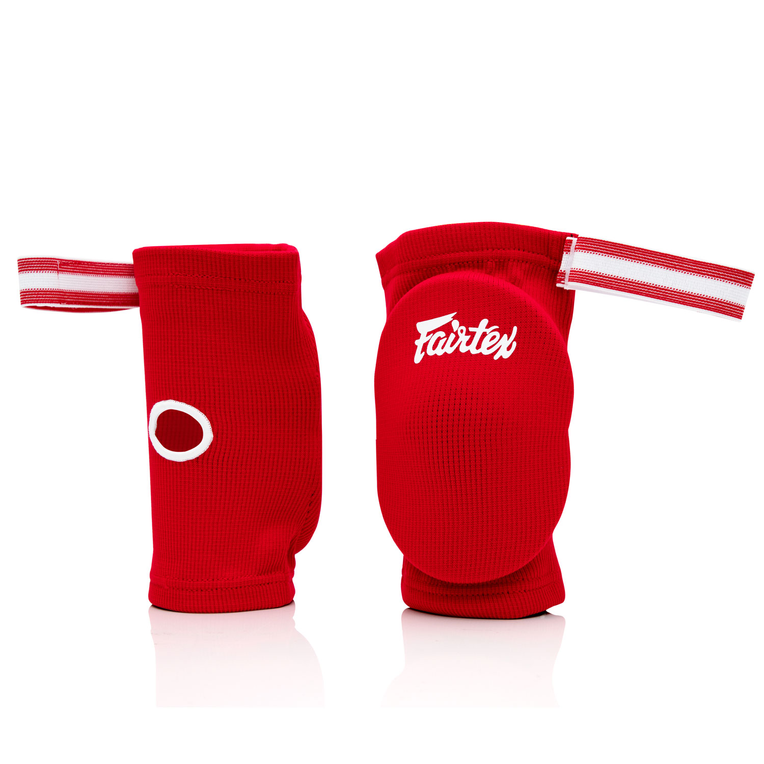 Fairtex Competition Muay Thai Elbow Pads - Red - Click Image to Close