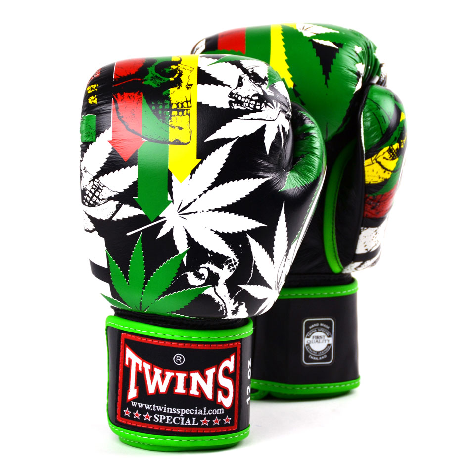 Twins Grass Limited Edition Leather Boxing Gloves - Click Image to Close