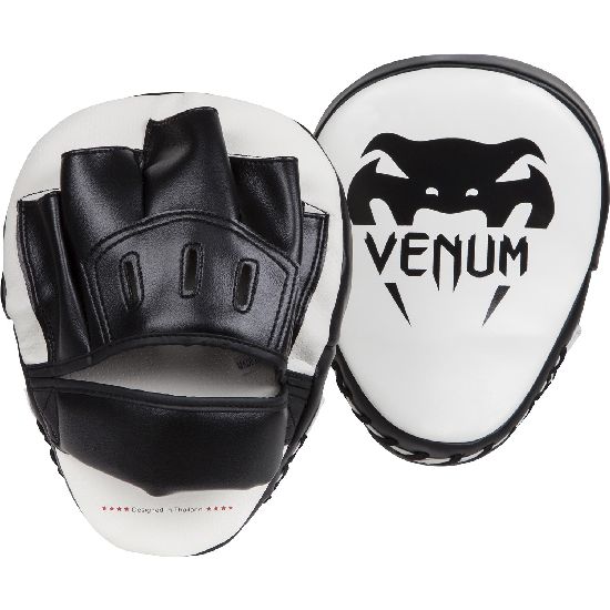 Venum Light Curved Boxing Focus Mitts - White - Click Image to Close