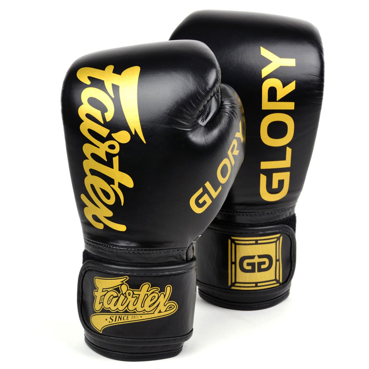 Fairtex BGVG1 X Glory Leather Black Boxing Gloves - Click Image to Close
