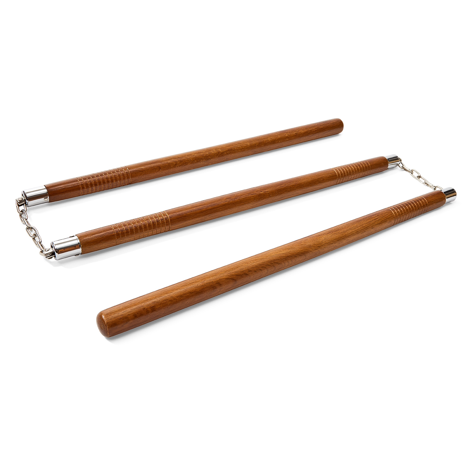 Three Sectional Staff - Red Oak - With Grooves - Click Image to Close