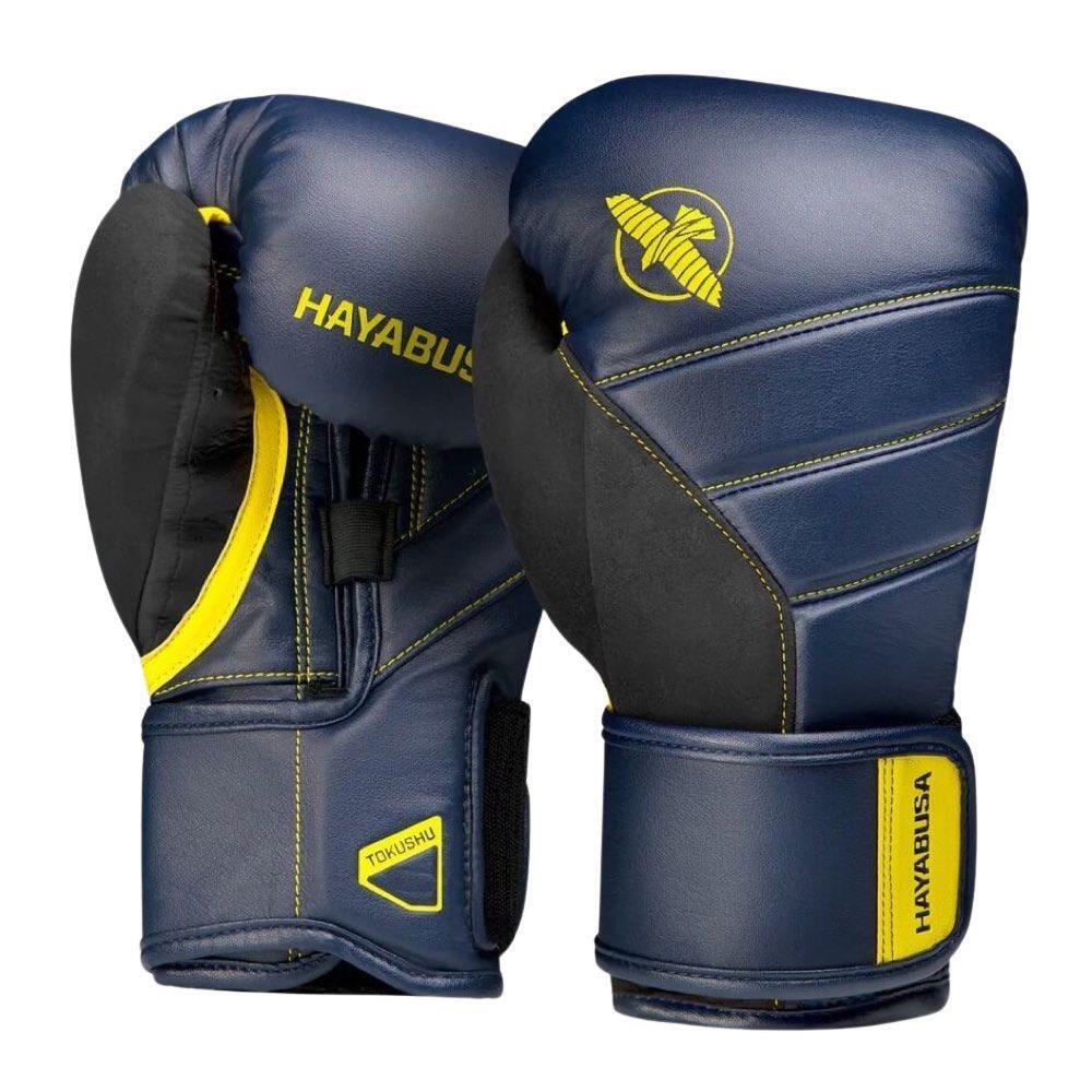 Hayabusa T3 Boxing Gloves - Navy/Yellow - Click Image to Close