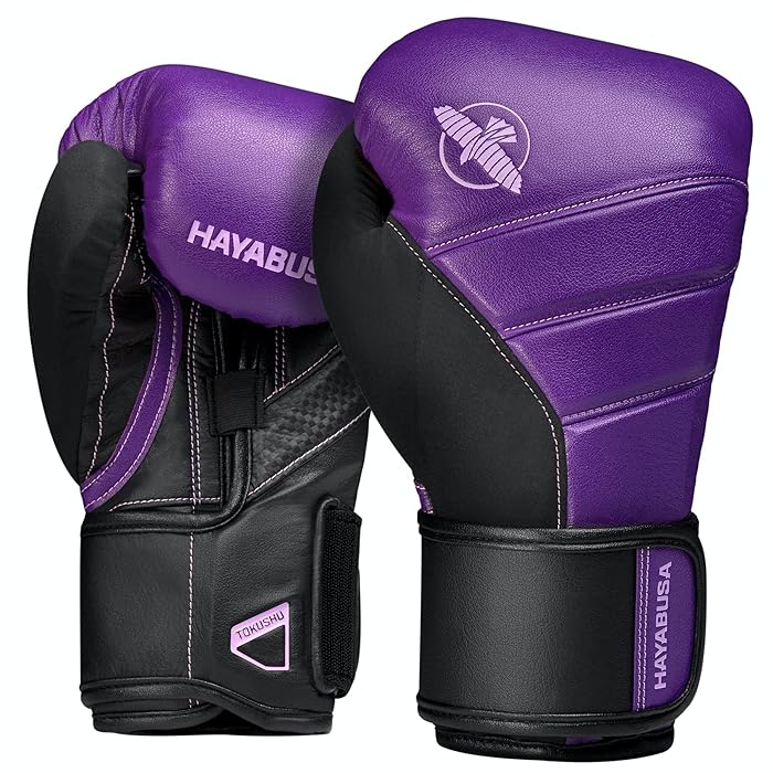 Hayabusa T3 Boxing Gloves - Black/Purple - Click Image to Close