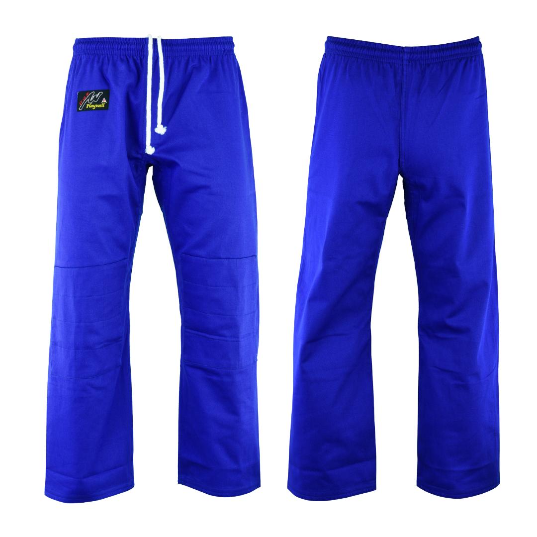 Judo Trousers: Bleached (Blue) 10oz - (Double Padded Knees) - Click Image to Close