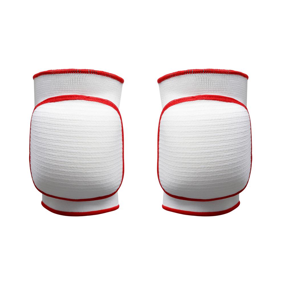 Deluxe Padded MMA/ Judo Knee Pads - White/Red - Click Image to Close