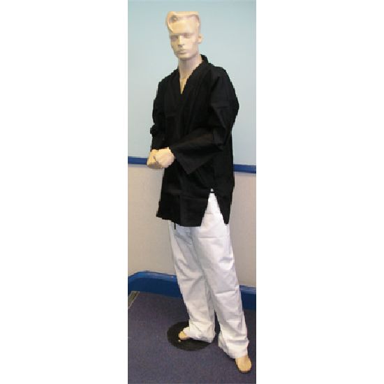 Karate Uniform Mixed: Black / White Trousers - Click Image to Close