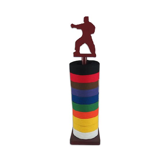 Round Belt Display Stand With Karate Figure - Click Image to Close