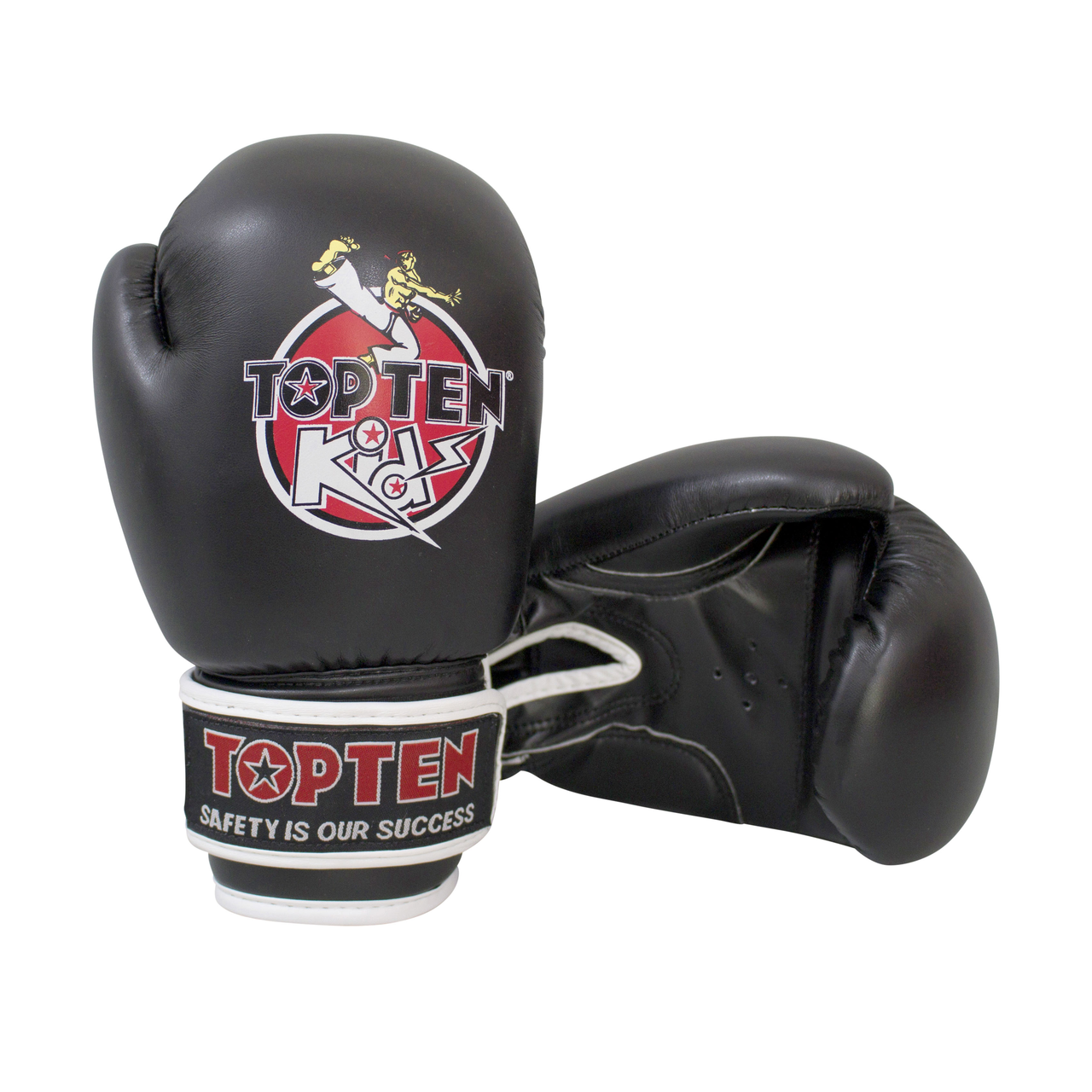Top Ten Kids Boxing Gloves Black - 8oz - Click Image to Close