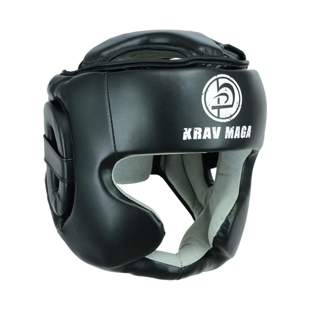 Krav Maga Full Face Head Guard - Black - Click Image to Close