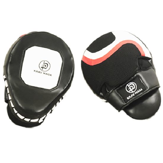 Krav Maga Curved Leather Shock Focus Pads - Click Image to Close