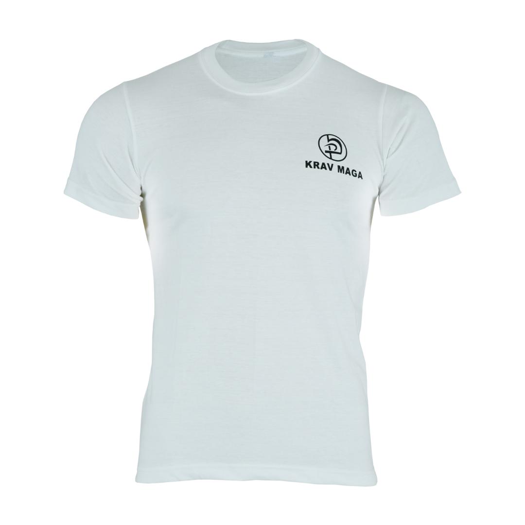 Krav Maga White Cotton Training T shirt - Click Image to Close