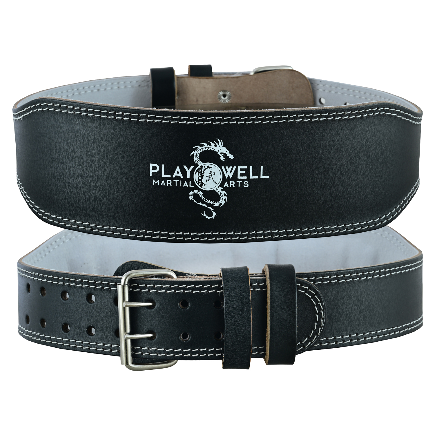 Pro Weight Training Range: Leather 4" Weight Lifitng Belt - Click Image to Close