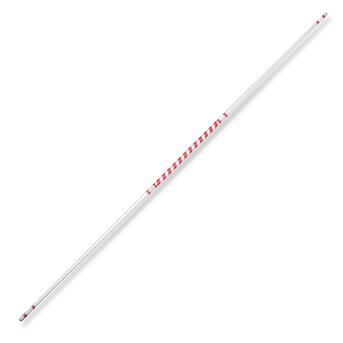 Chrome Competition Silver/Red Spiral Ultra Light Bo Staff - 72" - Click Image to Close