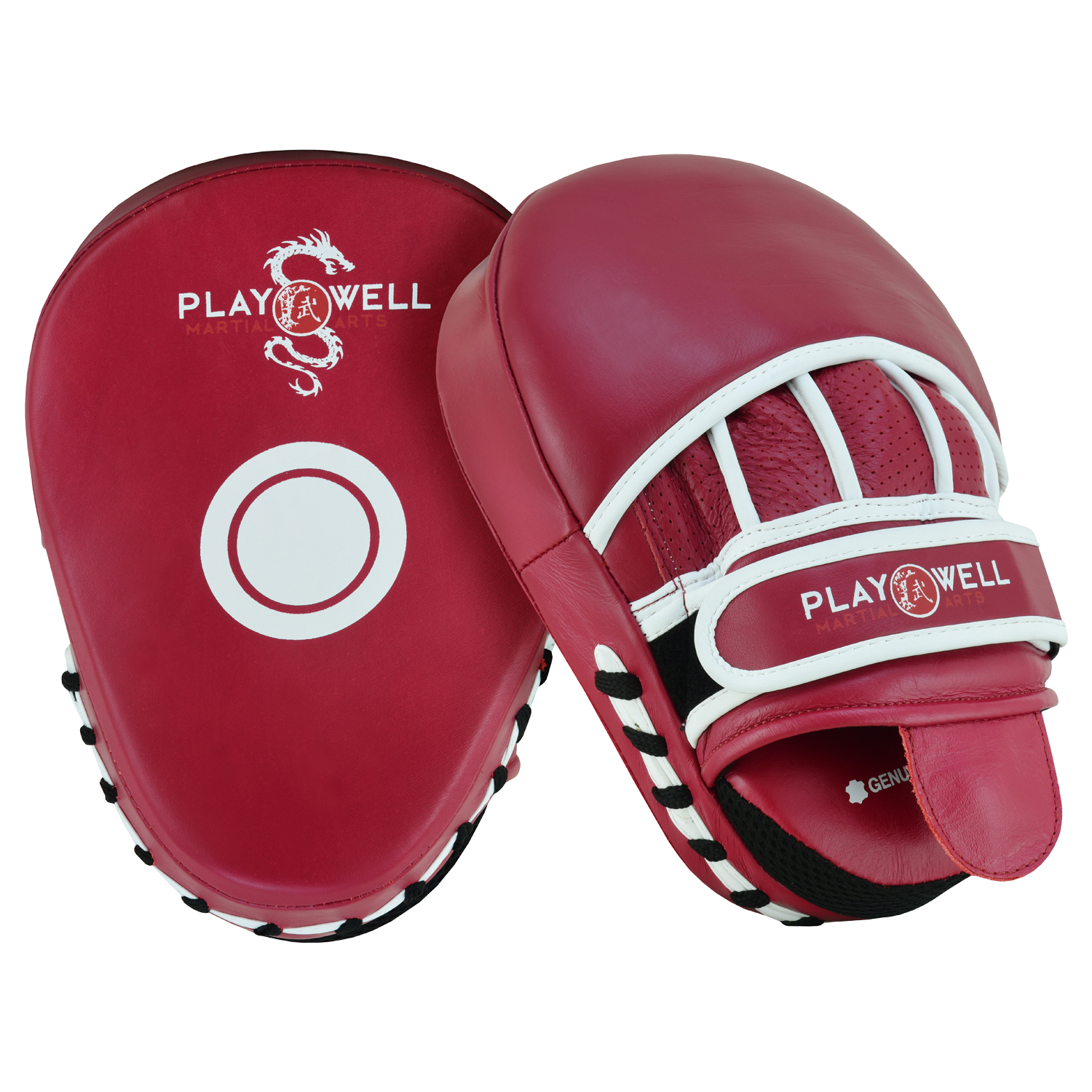 Playwell Elite Deluxe " Maroon Series " Leather Curved Focus Pad - Click Image to Close